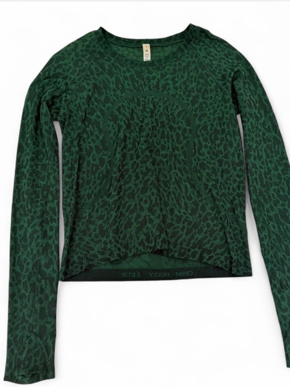 lululemon athletica Green Leopard-Print Long Sleeve Tee